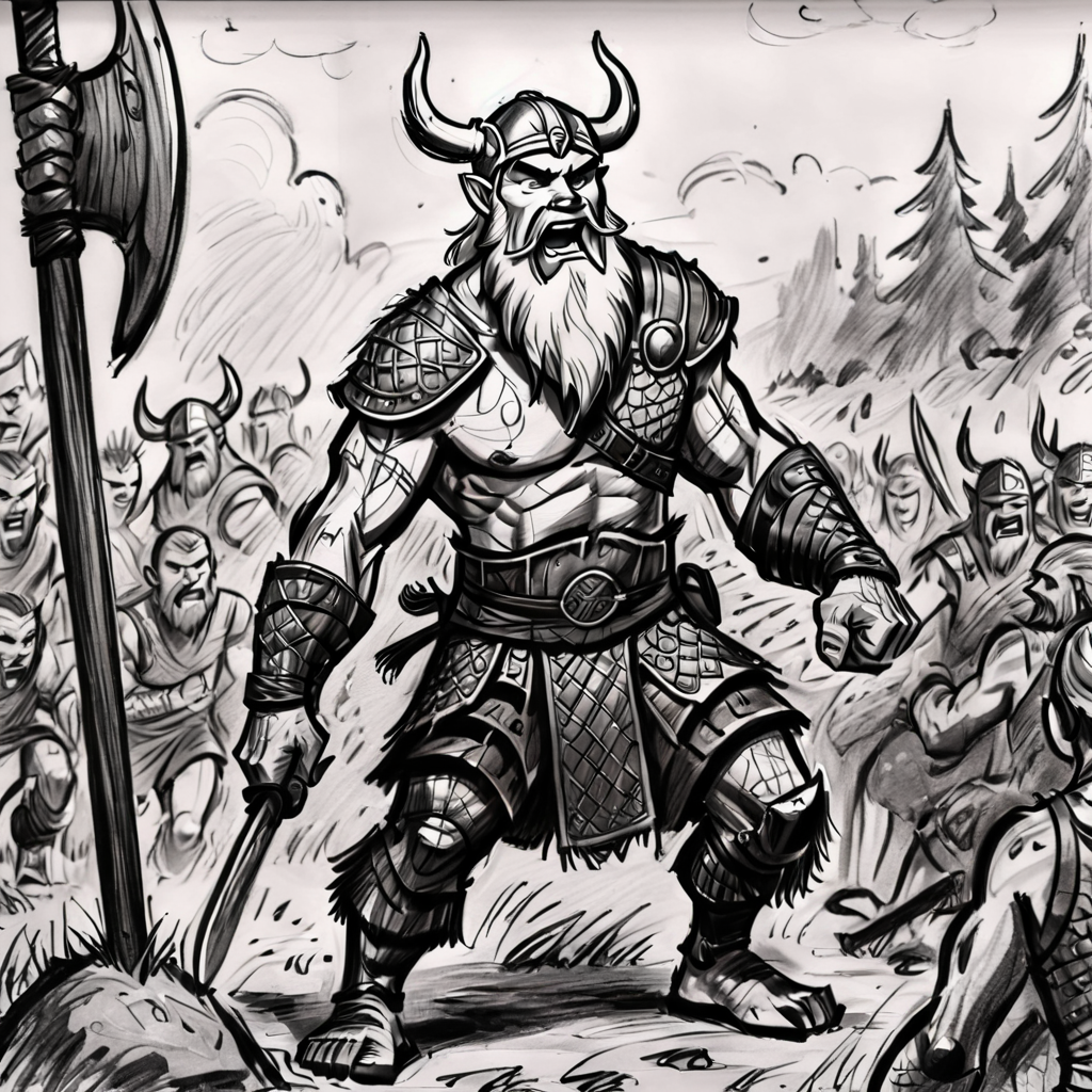 drawix18 viking warrior on the battlefield, black ink, very detailed <lora:drawix18:0.8>