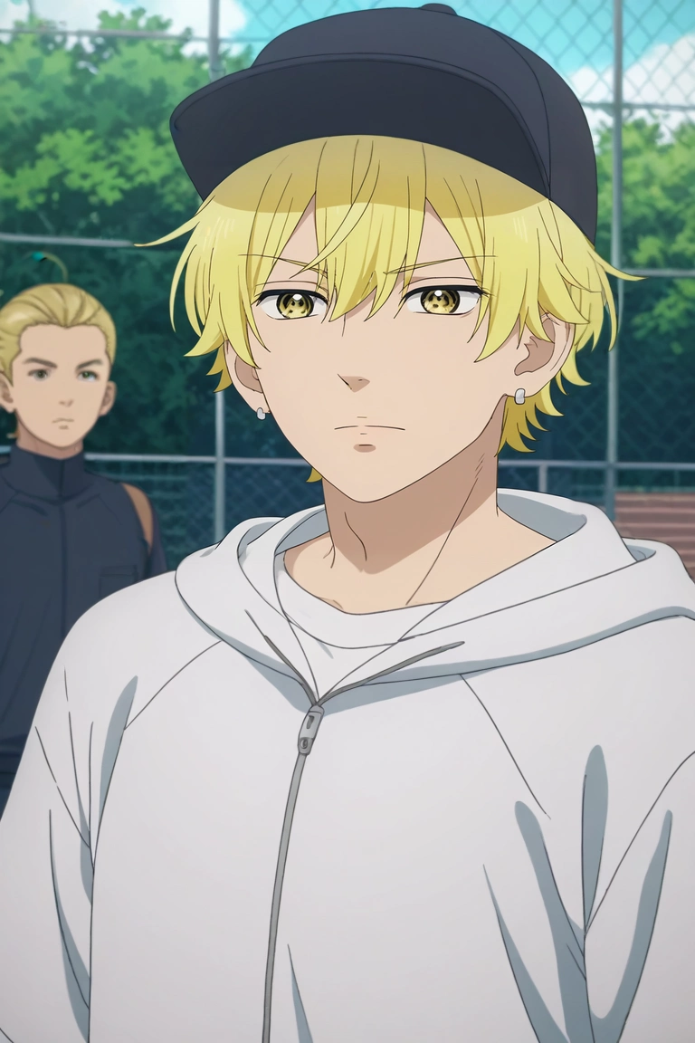 score_9, score_8_up, score_7_up, source_anime, rating_safe, , anime screencap, anime coloring, , , 1boy, solo, male focus, <lora:kai_miura_pony:0.98>, kai_miura, blonde hair, yellow eyes, short hair, bangs, hair between eyes, , , baseball cap, , gorilla costume, <lora:sdxl_lightning_8step_lora:1>
