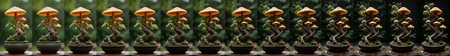 beautiful mushroom in artistic bonsai pot