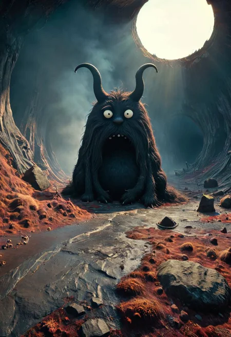 Very Long Messy weathered way to a dystopian creepy cute fluffy black eyed demon barbapapa with Horns infront of huge abyss in spooky sunny dystopian world
very detailed, hd, RAW photograph, masterpiece, top quality, best quality, official art,highest detailed, atmospheric lighting, cinematic composition, complex multiple subjects, 4k HDR, vibrant, highly detailed, Leica Q2 with Summilux 35mm f/1.2 ASPH, Ultra High Resolution, wallpaper, 8K, Rich texture details, hyper detailed, detailed eyes, detailed background, dramatic angle, epic composition, high quality , (8k, RAW photo, highest quality), hyperrealistic,