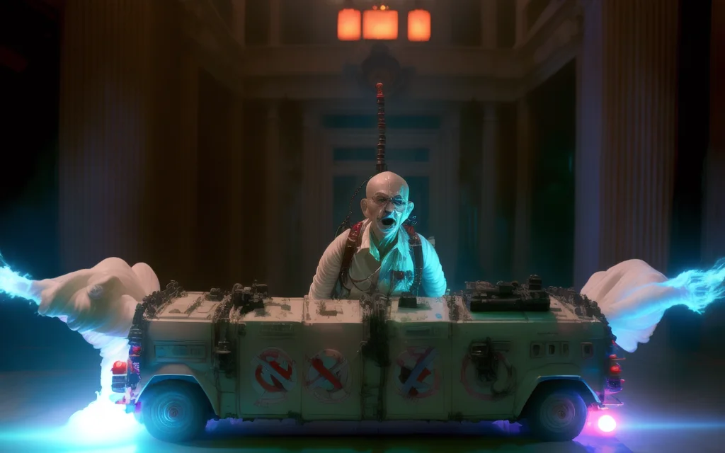 the spirit of gandhi getting sucked in the ghostbusters ghost trap lol
