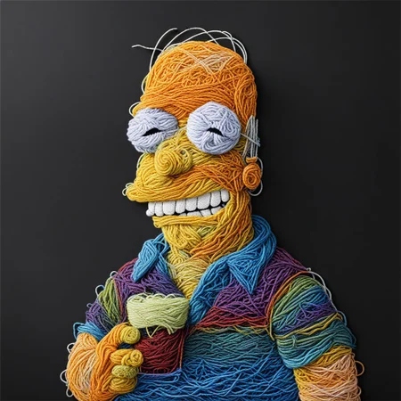 A man at a pub Simpstyle Yarn art style <lora:SDXL_Yarn_Art_Style:1.0> <lora:SDXL-Simpstyle-Lora-v2-r16:0.5>