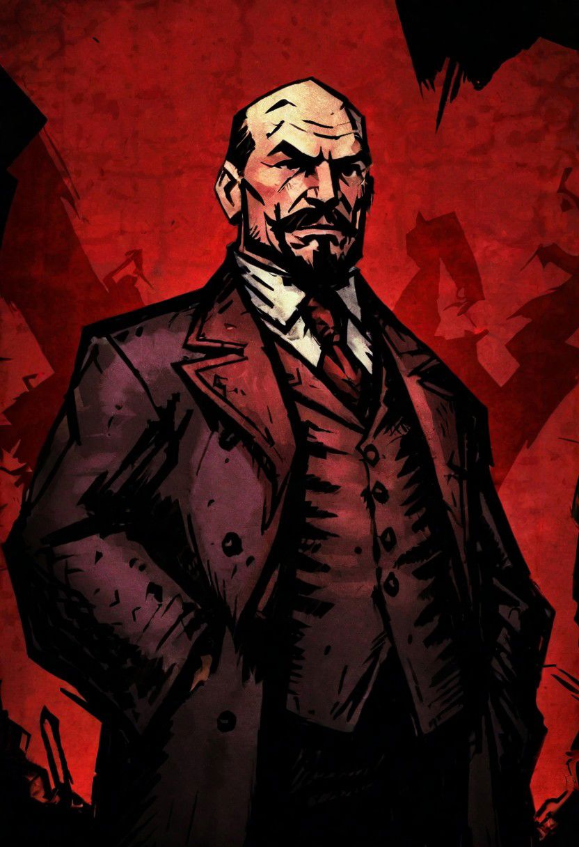 comicish artwork in dgst artstyle, Vladimir Lenin