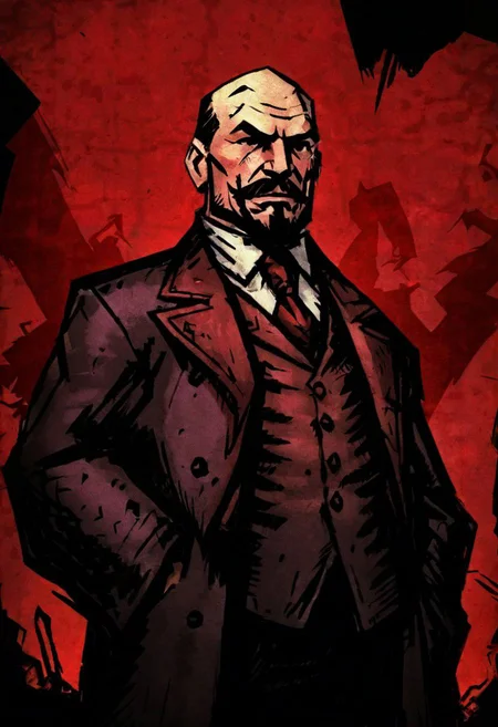 comicish artwork in dgst artstyle, Vladimir Lenin