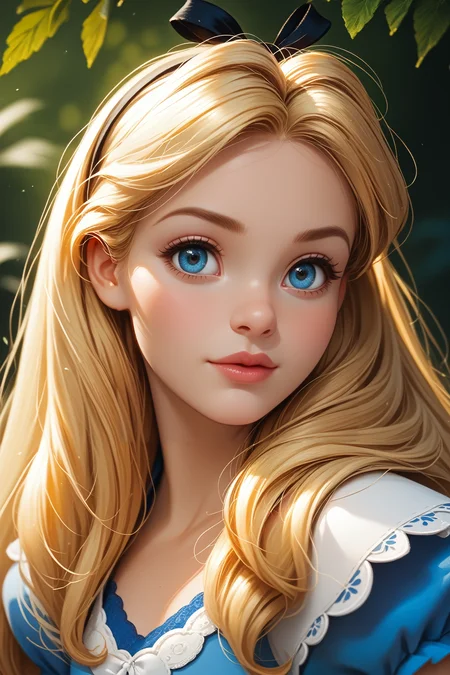 score_9, score_8_up, score_7_up,
<lora:DisneyAlice:1.0>
DisneyAlice, 1girl, blonde hair, blue eyes, long hair, hairband, looking at viewer, portrait