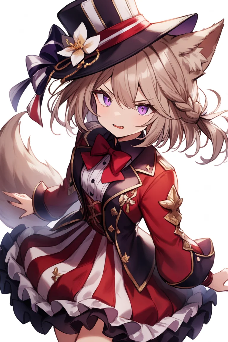 <lora:liberte:0.7>,liberte,1girl,solo,white background,simple background,wolf ears,hat,, masterpiece, best quality, very aesthetic, absurdres
