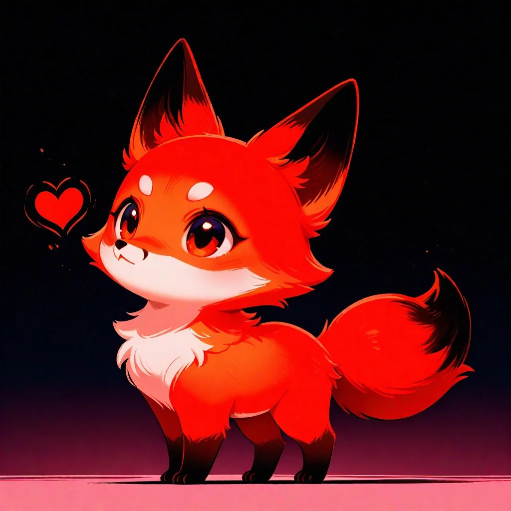 masterpiece, best quality, good quality, very awa, very aesthetic, absurdres, newest, 
BREAK, feral fox, cute female fox, holding glowing red heart, cute, adorable, fluffy fox tail, 
BREAK, abstract background, dark red background, pink background, haiz_ai, no lineart, no outline, mad-nksktch