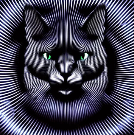 vibracol black cat, dark atmosphere, very detailed <lora:vibracol:1>