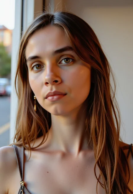 c41_hasselblad_portra400_FLUX, instagram photo an 20 y.o. french woman, happy & natural beauty, film grain, soft shadows