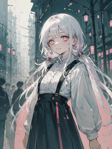 score_9,score_8_up,score_7_up,score_6_up,masterpiece,best quality,perfect anatomy,
pretty girl,1girl,<lora:Stella_ForPony:1>,stella,white hair,pink eyes,blue eyes,