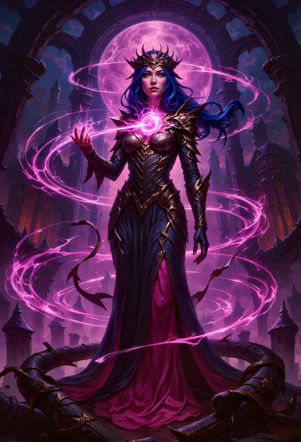 everything you always wanted to be and you are not. Fantastic lighting. Detailed shadows.intricate details, vivid colors, hyper-detailed, ultra-sharp,  mtg <lora:MTG_-_FLUX:0.65><lora:FluxDFaeTasticDetails:0.5><lora:detailed_v2_flux_ntc><lora:RetroAnimeFluxV1:0.2><lora:Flux_Fantasy_Portraits:0.5>