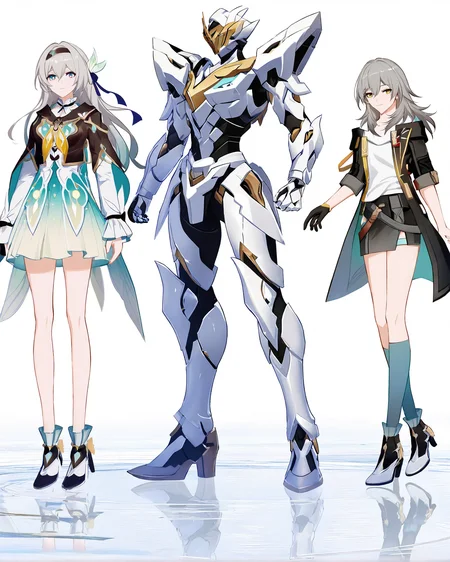 (8k:0.9), best quality, masterpiece, (ultra-detailed:1.2), (high detailed skin), full body, white background, best quality, masterpiece, (ultra-detailed:1.1), good background, liduke:1.3, reoen:1.2, kyusoukyu:1.2, konya karasue:1.2, wanke1.1, rella,
<lora:LKtrain-kohaku-Tanger-000010:0.8>, 1 Sam /(honkai: star rail/) and 1 Firefly /(honkai: star rail/) and 1 stelle /(honkai: star rail/), 2girls and 1 robot, 3 anime characters standing next to each other, light smile,