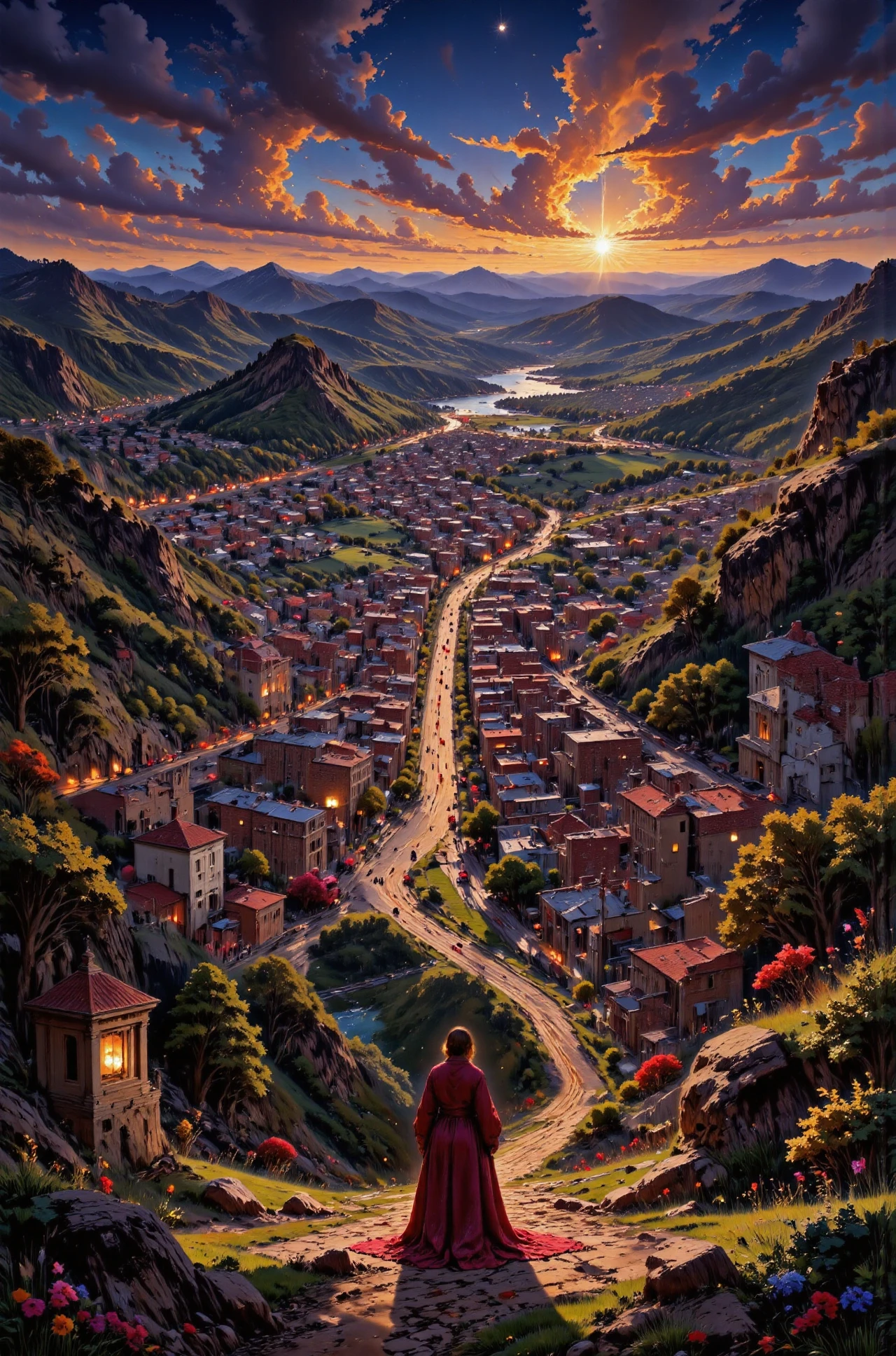 (city:1.3),  beautiful (Armenian) fantasy landscape,  evening, woman, intricate, very detailed, sharp, colorful, <lora:Hand v2:1> <lora:Anti-Blur:1> <lora:Insane Detail Slider:0.5>   <lora:Flux.1_Turbo_Detailer:0.6> <lora:flux-photo-transparent_Alpha_1.0:0.8> <lora:flux.1_lora_flyway_Epic-detail_v2:0.6> <lora:Painterly01b_CE_FLUX_AIT:0.8> pntrlyCE_style, <lora:VividlySurreal:0.8>, <lora:FluxMythP0rtr4itStyle:0.8> mythp0rt