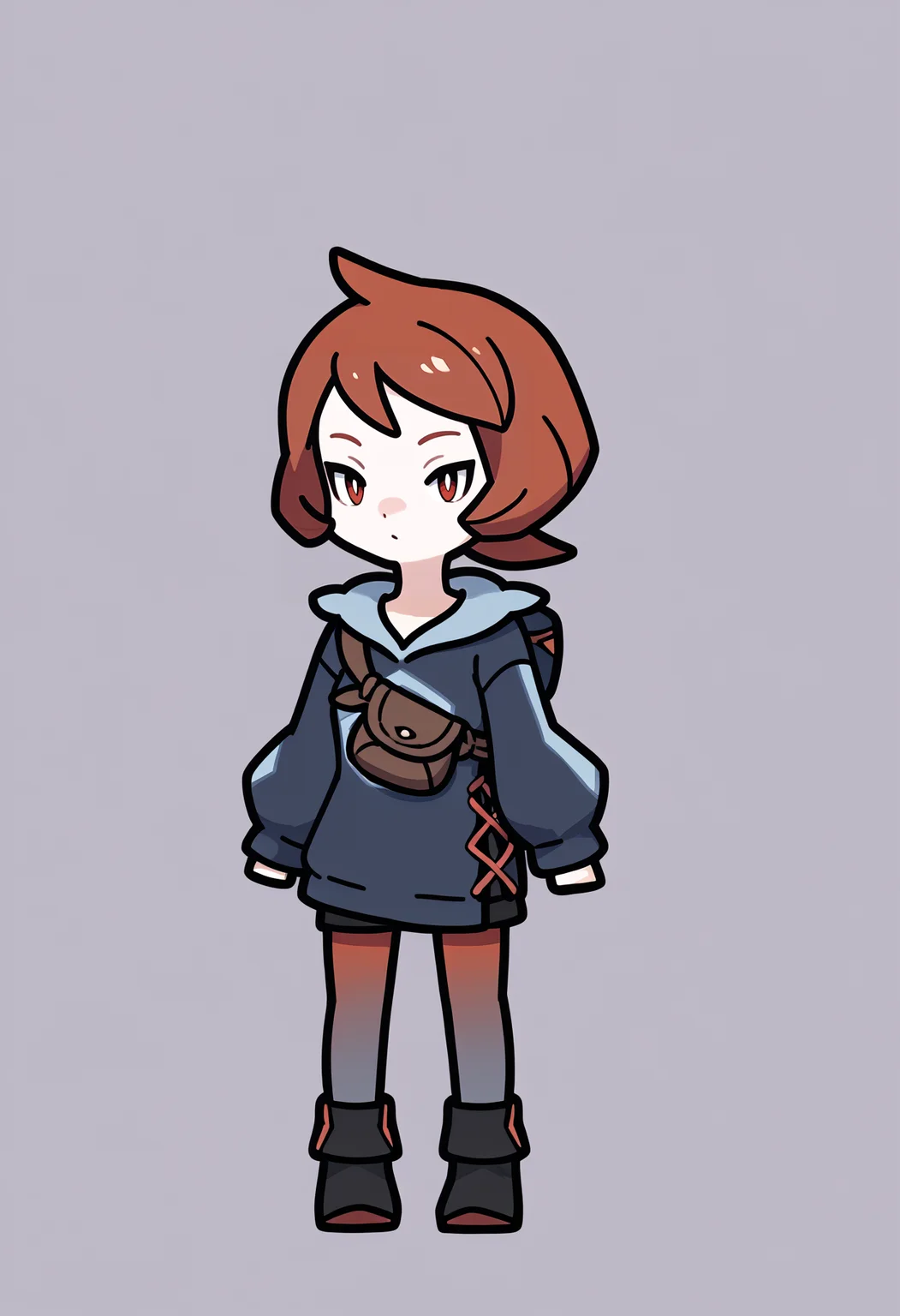 score_9, score_8_up, score_7_up, score_6_up, score_5_up, score_4_up, BREAK
1girl, chibi,
arezu, red hair, cowlick, short hair, red eyes,
hoodie, long sleeves, pantyhose, boots, brown bag,
standing, full body, solo, looking at viewer, simple background, white background <lora:RabbitAndSteelXLLocon:1> <lora:ArezuXL:1>