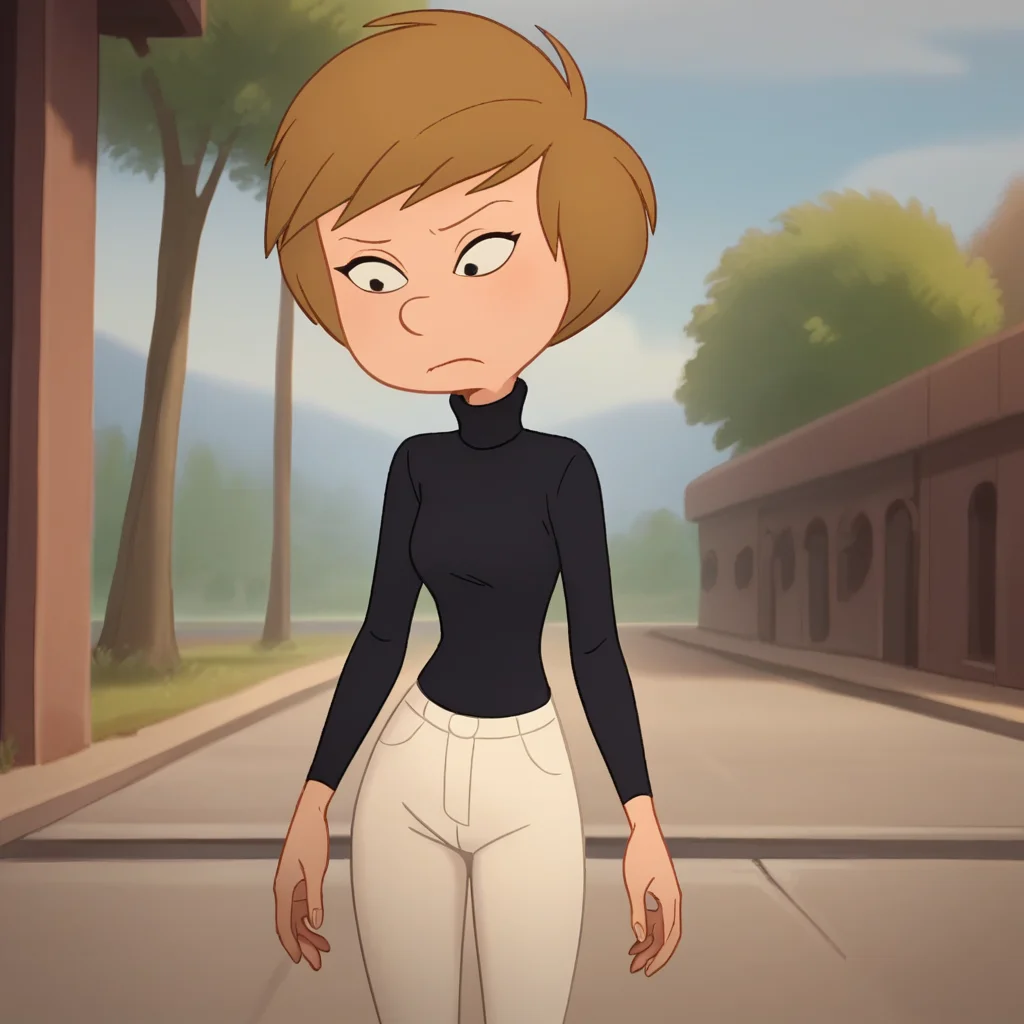 score_8_up, BREAK, 1girl, solo, MOM, brown hair, black eyes, short hair, turtleneck, long sleeves, white pants, cowboy shot, outdoors, <lora:TootuffMom_titeuf_PXL_Leaf1:1>, closed mouth,