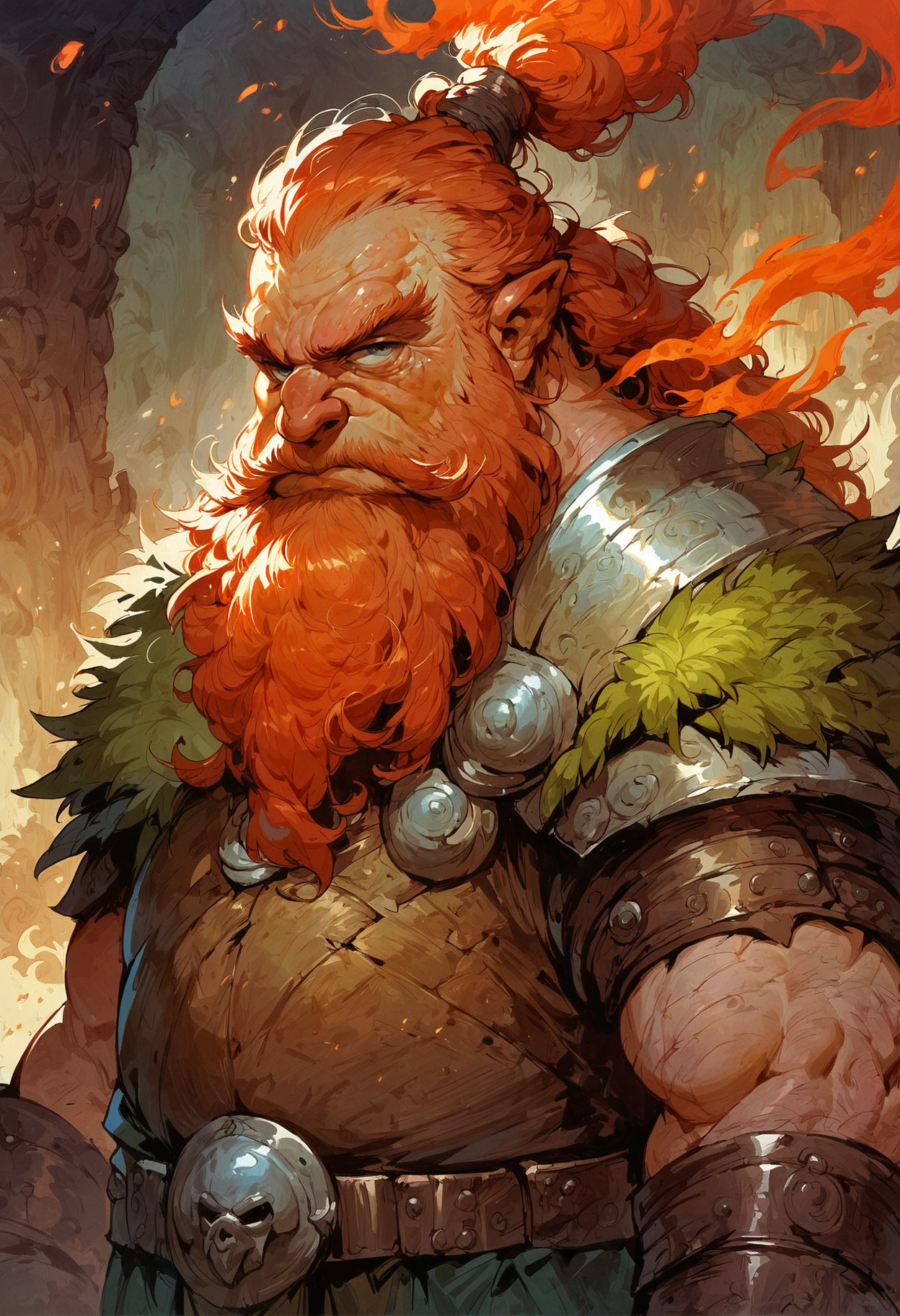 score_9, score_8_up, score_7_up,    1boy, dwarf, long beard, old, armored, serious, solo, in a forge, fire aura, highly detailed, high quality,  concept art, realistic,  <lora:Fant5yP0ny:0.8>