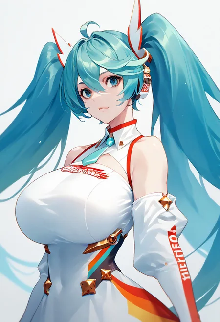 score_9, score_8_up, score_7_up, score_6_up, score_5_up, score_4_up, source_anime, solo, 1girl, 
racingmiku, ggg, huge breasts, 
masterpiece, best quality, very aesthetic, absurdres,