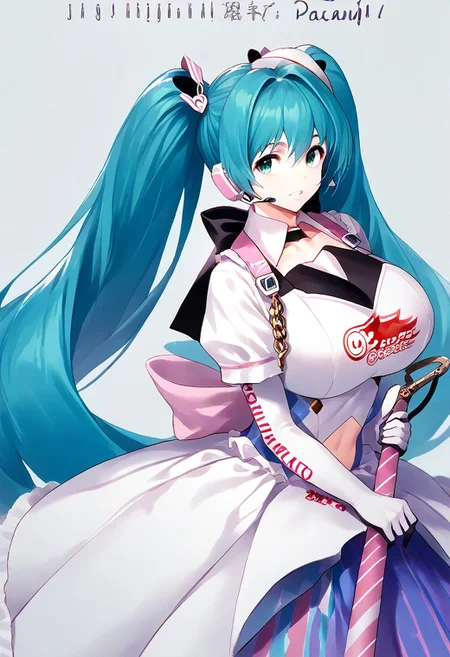 score_9, score_8_up, score_7_up, score_6_up, score_5_up, score_4_up, source_anime, solo, 1girl,
racingmiku, jjj, huge breasts,
masterpiece, best quality, very aesthetic, absurdres,