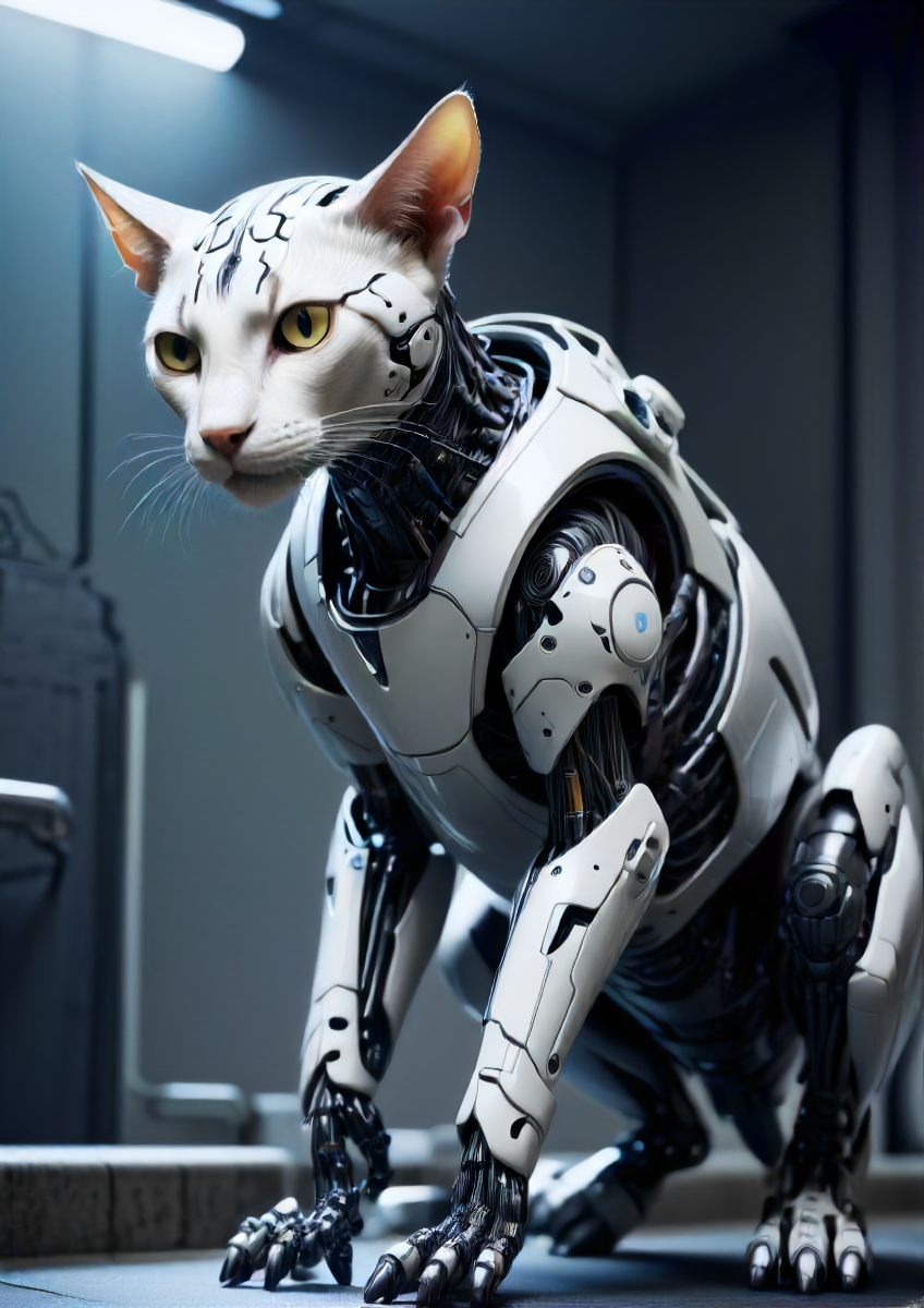 cat, detailed, clean, futuristic, technological, cybernetic enhancements, robotics,  <lora:- SDXL - AI-Breaker_V2.3:.5>