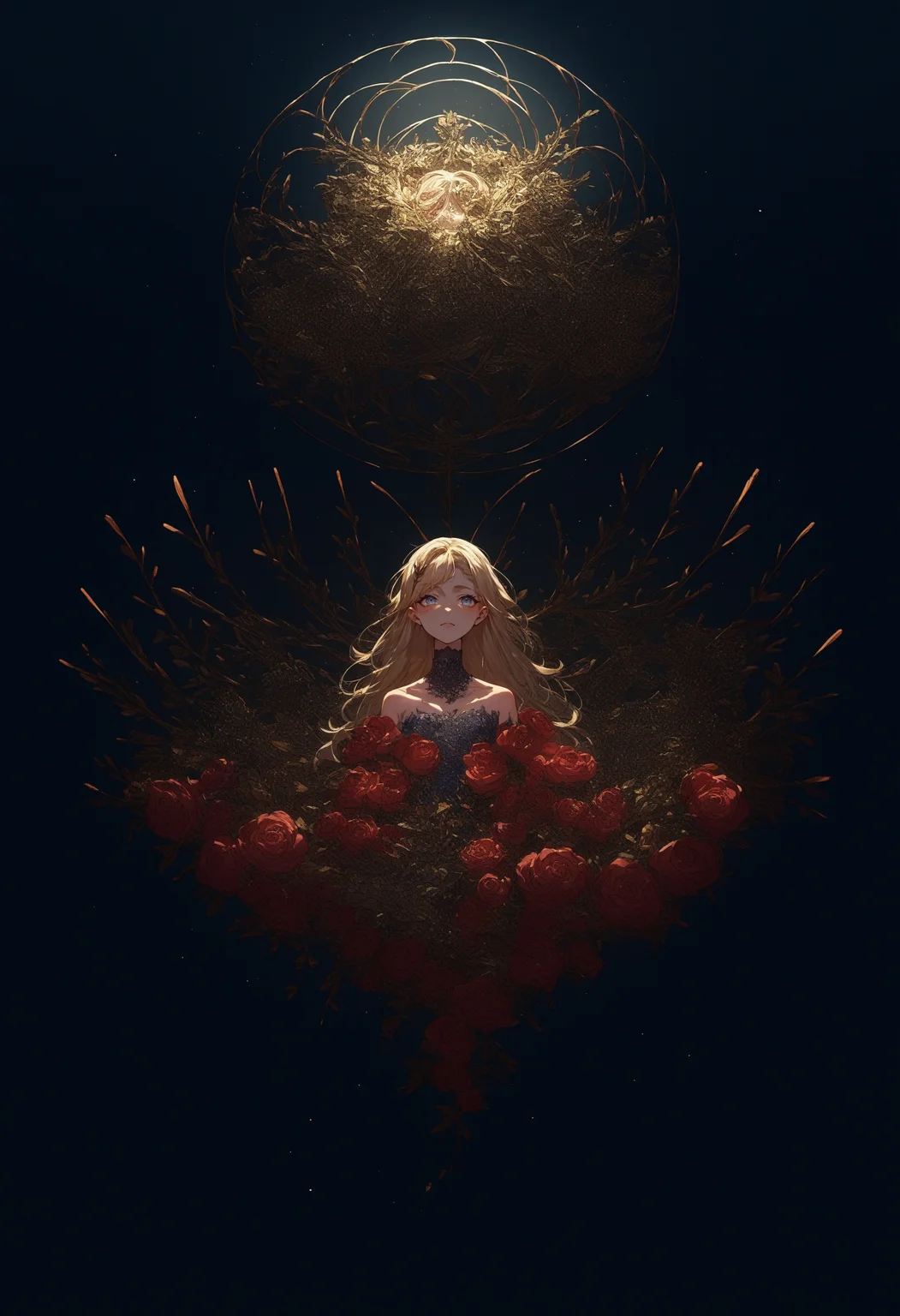 score_9, score_8_up, score_7_up, source_anime, night, dark environment, Blend swirling, whirlpool-like patterns of intense and contrasting colors, with spiraling motions and chaotic color interactions