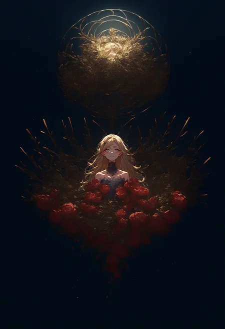 score_9, score_8_up, score_7_up, source_anime, night, dark environment, Blend swirling, whirlpool-like patterns of intense and contrasting colors, with spiraling motions and chaotic color interactions