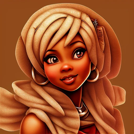african anime black-waifu musume fanart, natural 4c afro hair