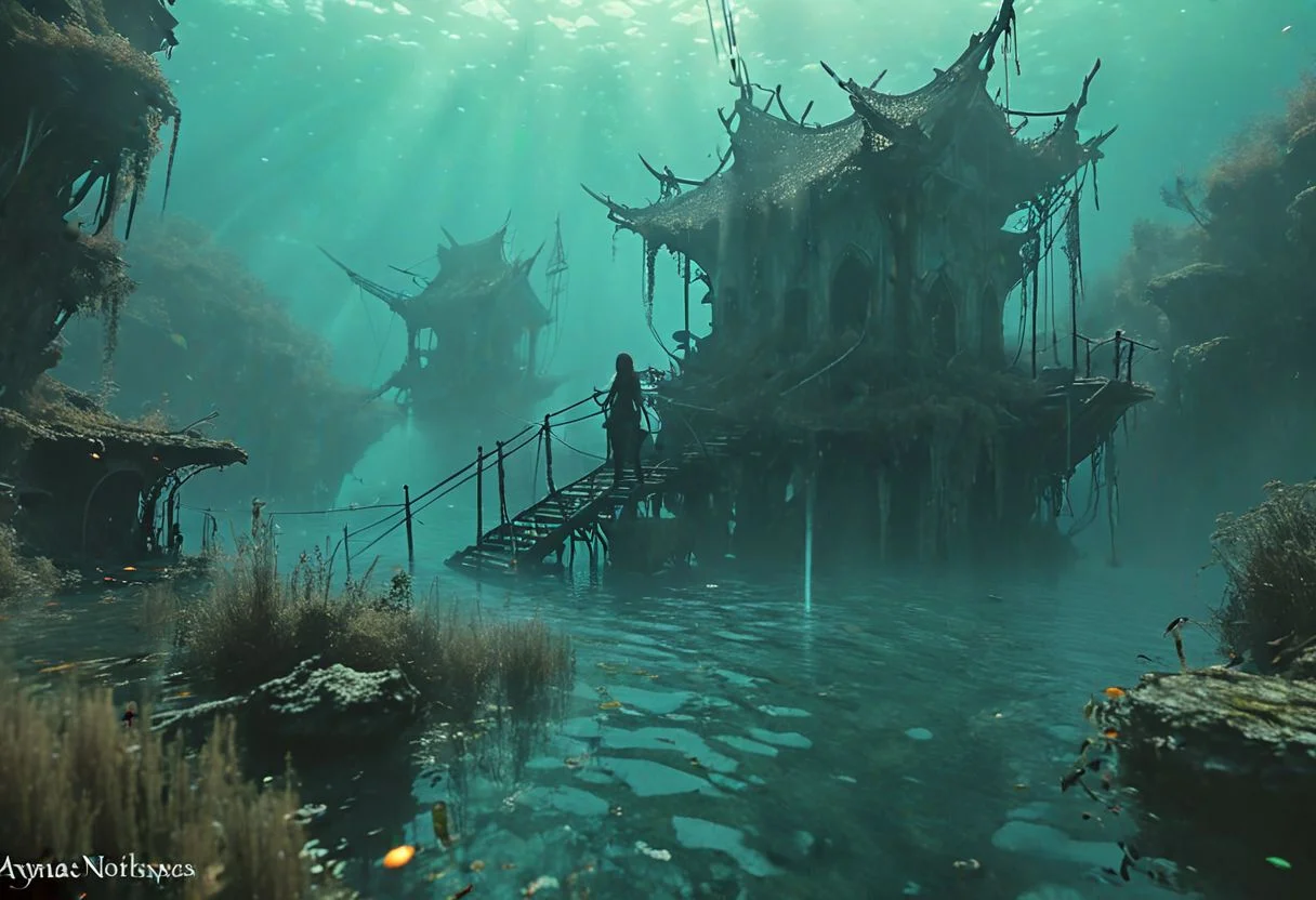 Mythical Nightscapes, High Fantasy Realms. Anime Worlds, Apocalyptic Visions, Underwater Scenes, landscape