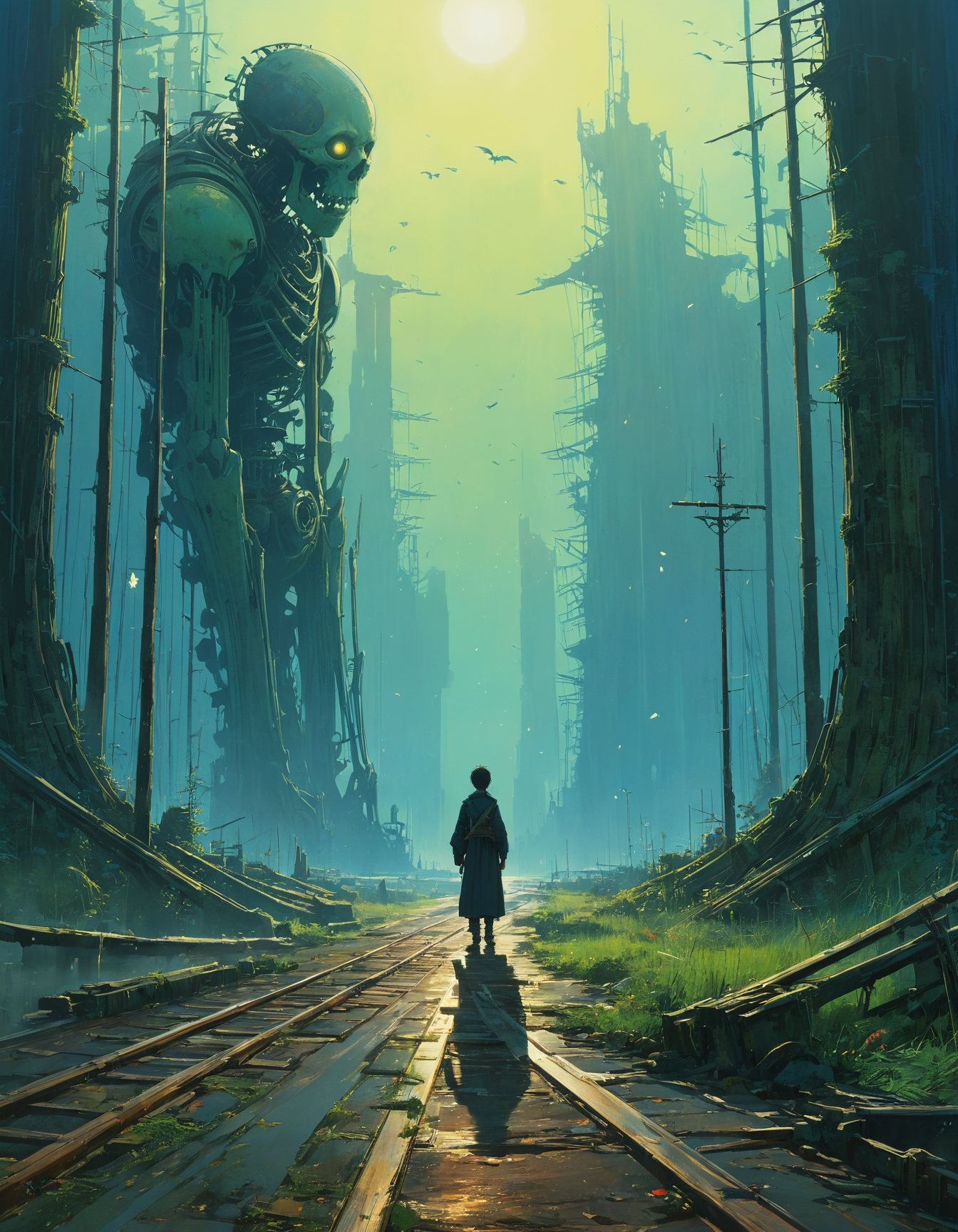 by Mikalojus Ciurlionis and Makoto Shinkai,  (superb , undead , masterful:1.4), poster art, bold lines, hyper detailed, expressive,  award winning,  (landscape:1.4), (intricate details, masterpiece, best quality:1.4),
looking at viewer, dynamic pose, wide angle view,
<lora:add-detail-xl:1> <lora:xl_more_art-full_v1:0.5> <lora:looking_at_viewer:2>