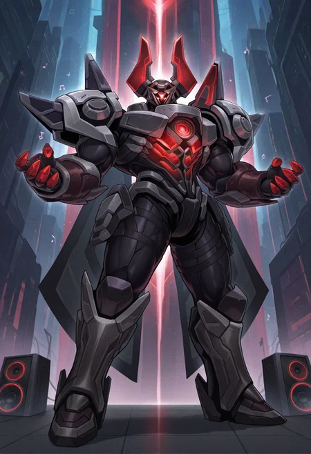 bara,solo,pose,showing,
mecha,mecha cape,glowing,speaker,musical note,
project-mordekaiser,
very awa,masterpiece,best quality,absurdres,newest,perfect quality,detailed background,intricate details,scenery,