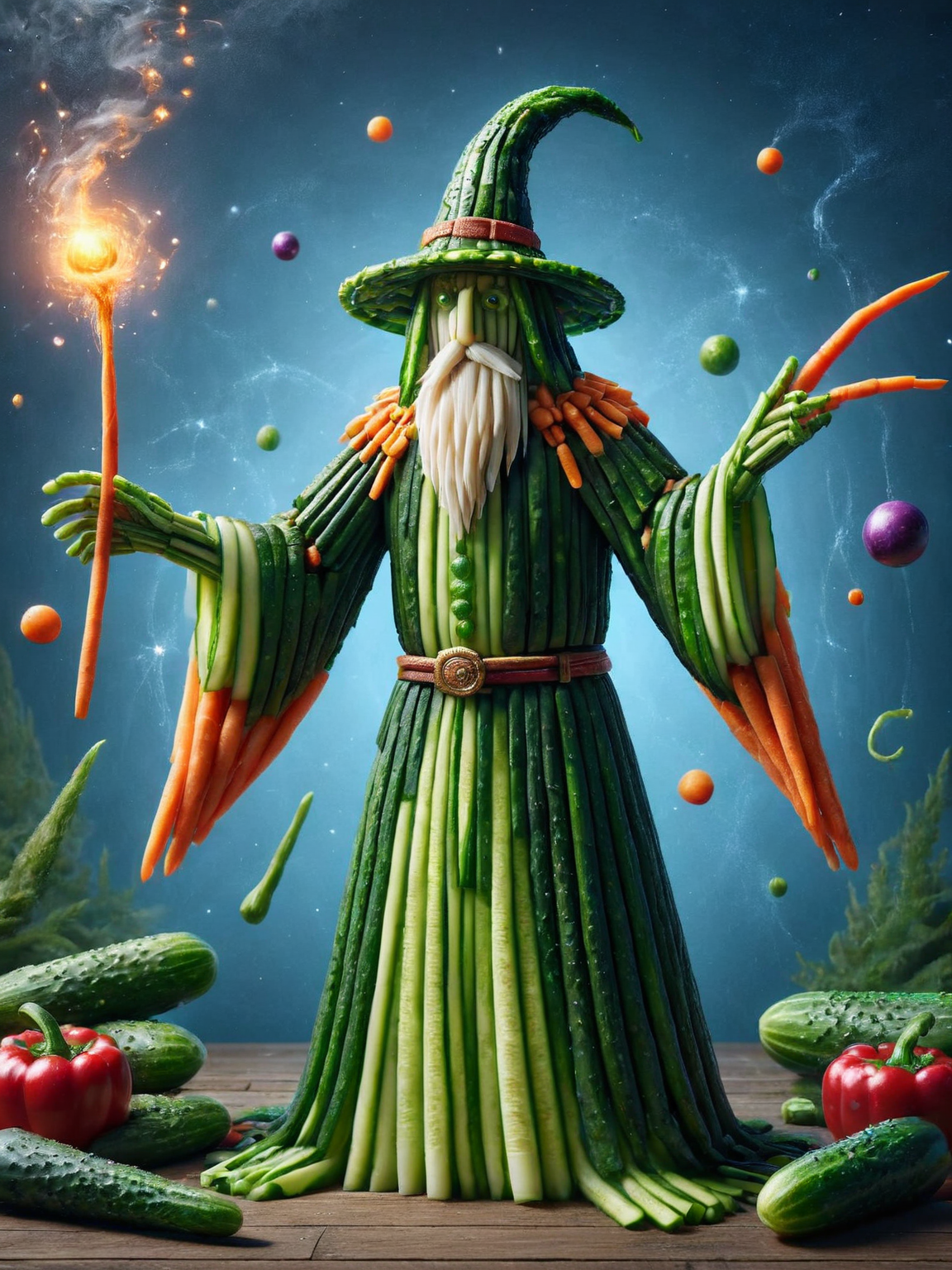 A mysterious ais-dipperz wizard casting a spell, magical orbs floating around <lora:Dippers_Style_SDXL:1>