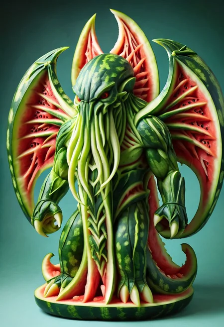 ral-wtrmln, Cthulhu, extremely detailed, menacing, angry, masterpiece