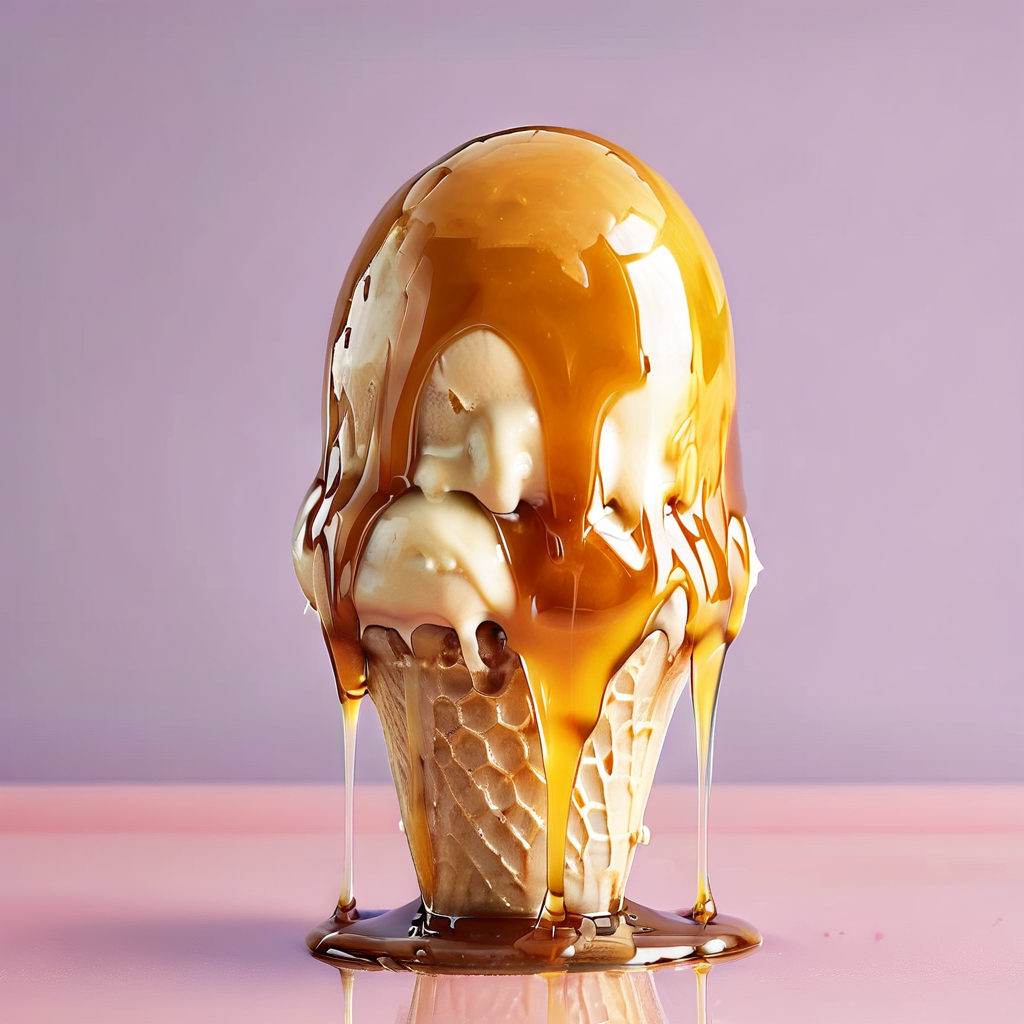 icecream covered in honey  <lora:HoneyXL11:1>