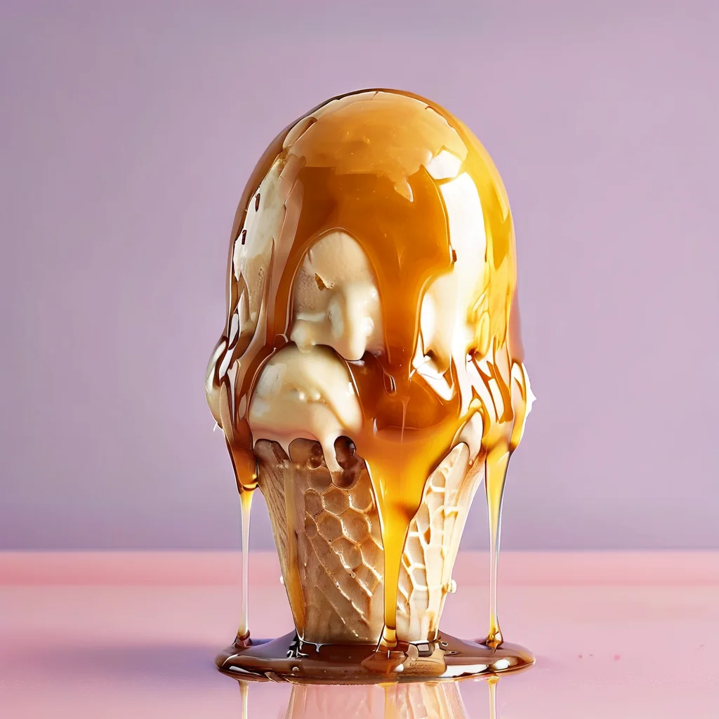 icecream covered in honey  <lora:HoneyXL11:1>