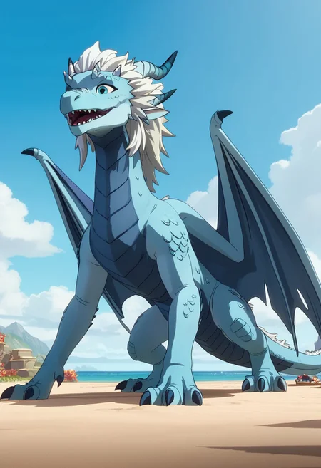 Score_9, Score_8, Score_7, TDPStyle, Zym, Blue Dragon, White Hair