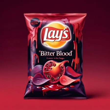 bitter blood,flavour, a vampire on the package.