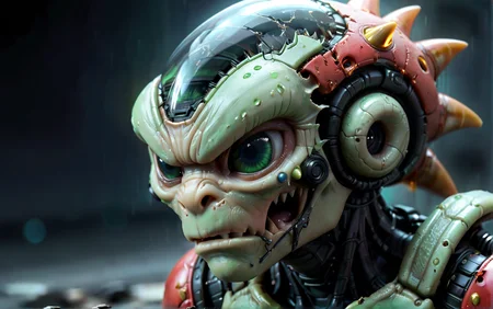 photoshot, motion blur, subversive alien super mario species head close-up, highly detailed, torn, sad<lora:alien-species:1>