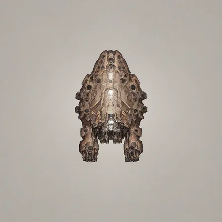 <lora:Starsector_Ship_Pony_LORA:1>, simple background, spaceship, lowtech, capital
