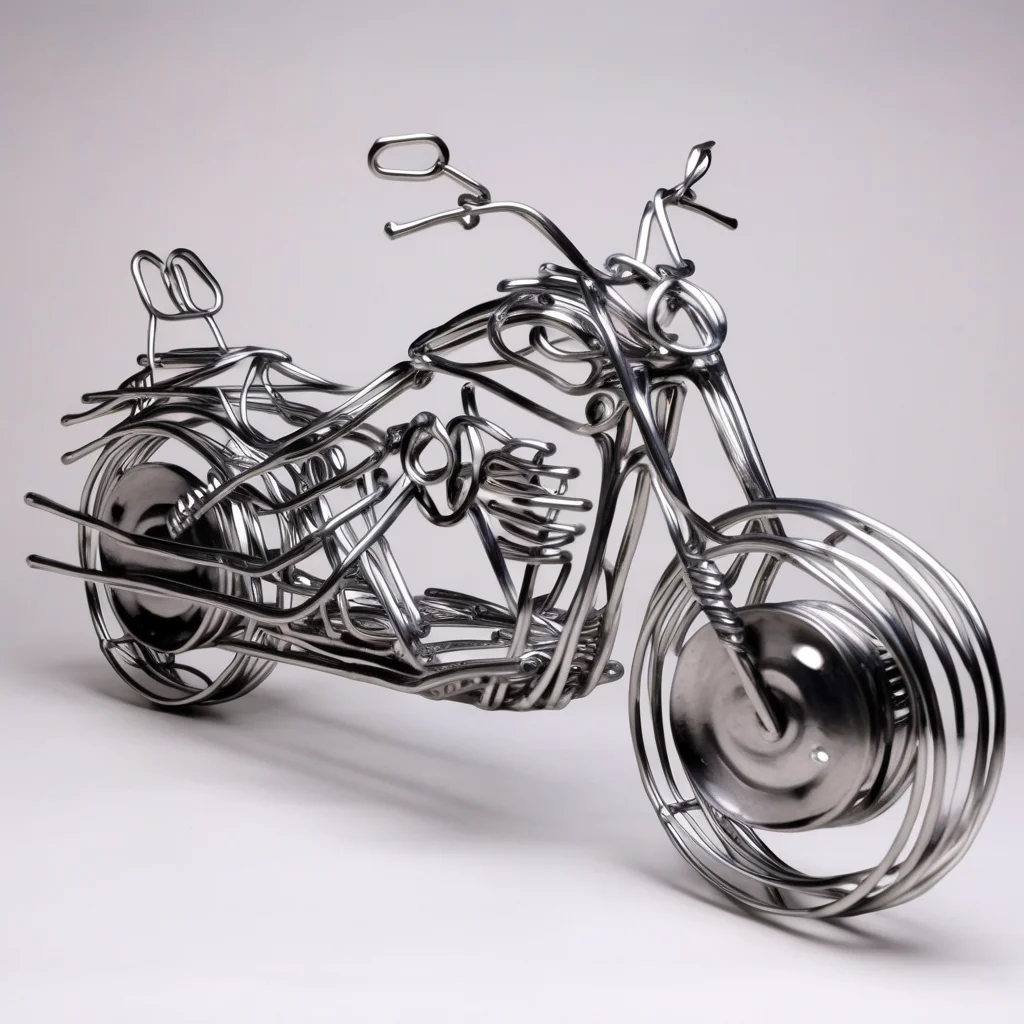 wirex wire sculpture motorbike<lora:wirex:1>