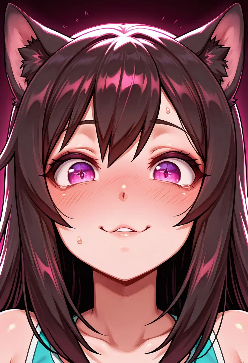 masterpiece, best quality, amazing quality, high detail, detailed face, detailed eyes, mnyastyle, 1girl, (anime catgirl being cute and stupid:1.1)