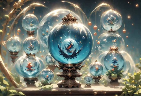 Jujutsu Kaisen dragon Blue Lock Super Dragon Ball Imagine a floating garden in space, where exotic plants grow in giant transparent bubbles. Each bubble contains a unique ecosystem, with magical creatures and vibrant colors. Explore the idea of a surreal intergalactic garden that defies the laws of physics dragon