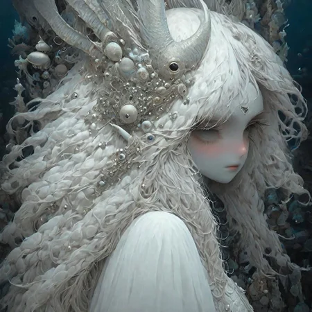 maiden of the deep sea, beautiful, mesmerizing, intricate background, seacore, bluecore, mysterycore, dynamic lighting, photorealistic, hyperdetailed, inspired by pinterest art