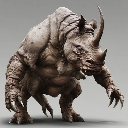 <lora:fx-monsters-xl-pgy:0.6>fx-monsters rhino creature