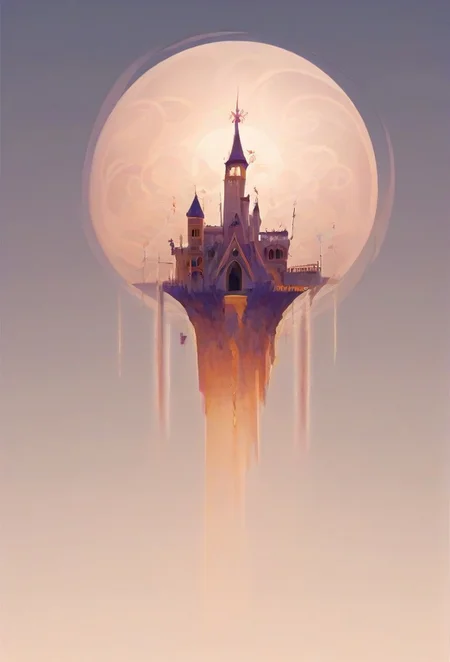 (1girl, solo:1.2), a derivative miso, by Roerich Nicholas, Concept Art, The face of the calico cat is now etched in the panorama art of Japan, a verdant overgrown Cinderella’s Castle, rococo, colourful, score_9, score_8_up, score_7_up, masterpiece, best quality, very aesthetic