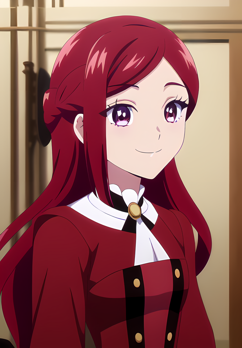 <lora:Pryde_Royal_Ivy:0.8>, Pryde_Royal_Ivy, 1girl, solo, smile, red dress, portrait,