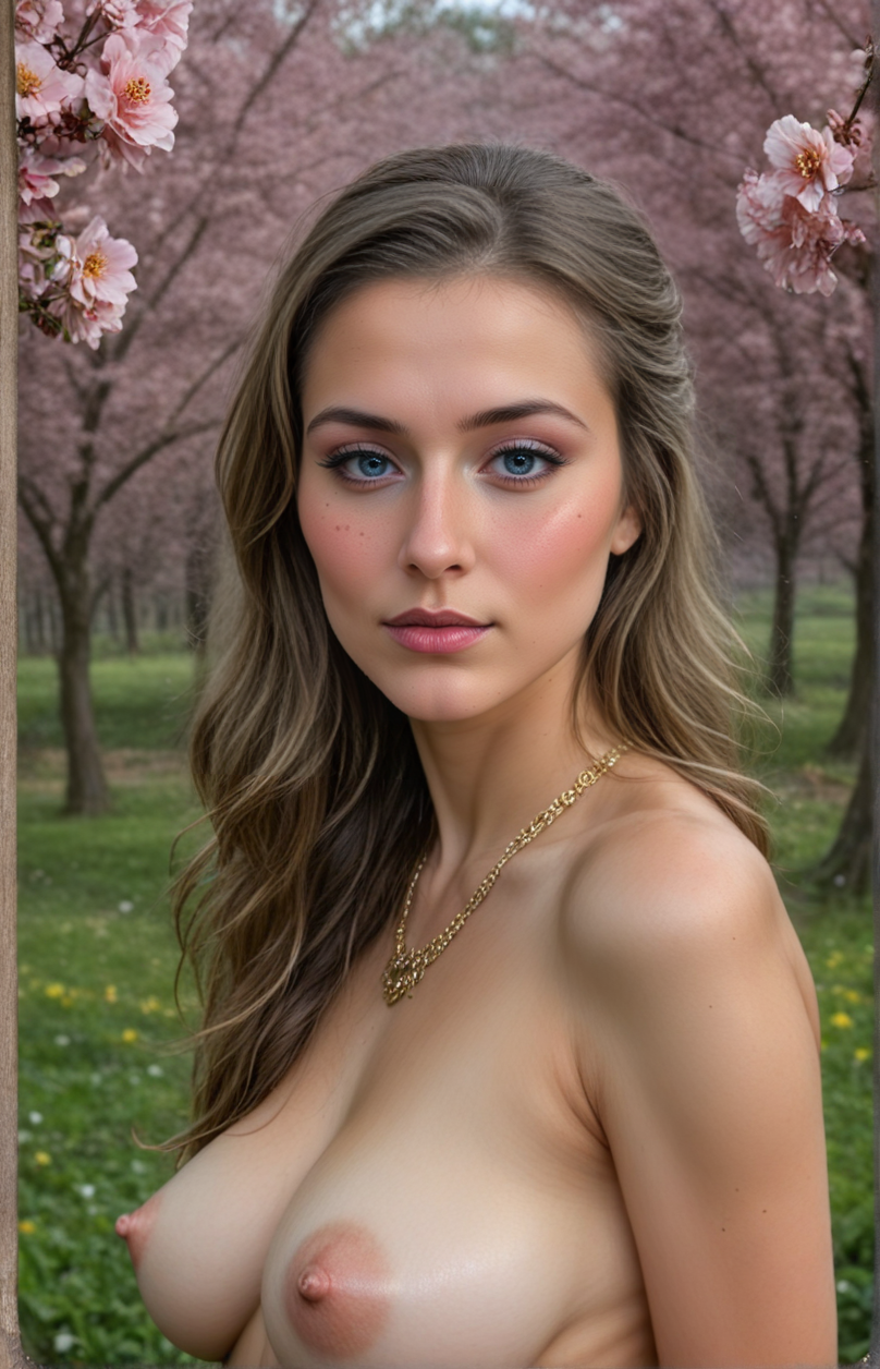 Stable_Yogis_PDXL_Positives,   
Stable-Yogis-Makeup-Enhancer-XL
Photo shoot, of a sexy young beautiful  Ethiopian model ,  Smudged eyeliner with soft cheeks makeup style ,  Voluminous half-updo hairstyle ,  Layered gold necklaces ,  ((nude)) ,  quaint village nestled in a valley with blooming flowers , shot with Canon EOS-3 Film camera,  light_particles, cinematic, (side view), depth_of_field, bokeh, HDR, 8K, RAW, best_quality, top_quality, hyperrealistic, photorealistic, ultra_detail, ultra_realistic, masterpiece, hires, absurdres, high_quality_photography, source_photo, highly_detailed, photorealistic, very_aesthetic, beautiful, realistic, real_life. 
 <lora:Pointy_breasts_By_Stable_Yogi_PD3:0.7>  pointy breasts, large breasts, beautiful breasts, perfect breasts,  detailed nipples,  puffynips, large areola, 
<lora:Super_Multi_Detailer_By_Stable_Yogi_A1:0.7> hyper-detailed, detailed, extremely-detailed, ultra-detailed, detailifier, super-detailer-bsy, detailed eyes, intricate details, detailed skin, detailed hair, detailed face,
 <lora:Super_Eye_Detailer_By_Stable_Yogi_SDPD0:0.7> detailed eyes,, perfect eyes,, photorealistic eye,, freckles,, perfect skin texture 
 <lora:77ponychar2-pdxl-0-RBSYPV3:1> 77ponychar2body, 77ponychar2face,   eyelashes,   long hair, looking at viewer,  lips,   realistic,