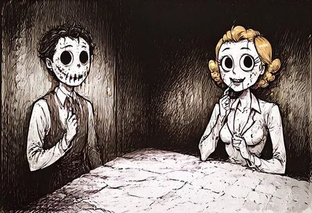 zPDXL3, Expressiveh, score_9, score_8_up, score_7_up, score_6_up, score_5_up, BREAK, 1girl, solo, Amy, robot, nandroid, Blonde Hair, Curly Hair, wearing Jason Voorhees mask, pt3jasonvoorhees, horror themed, evil looking, looking at viewer, dark room