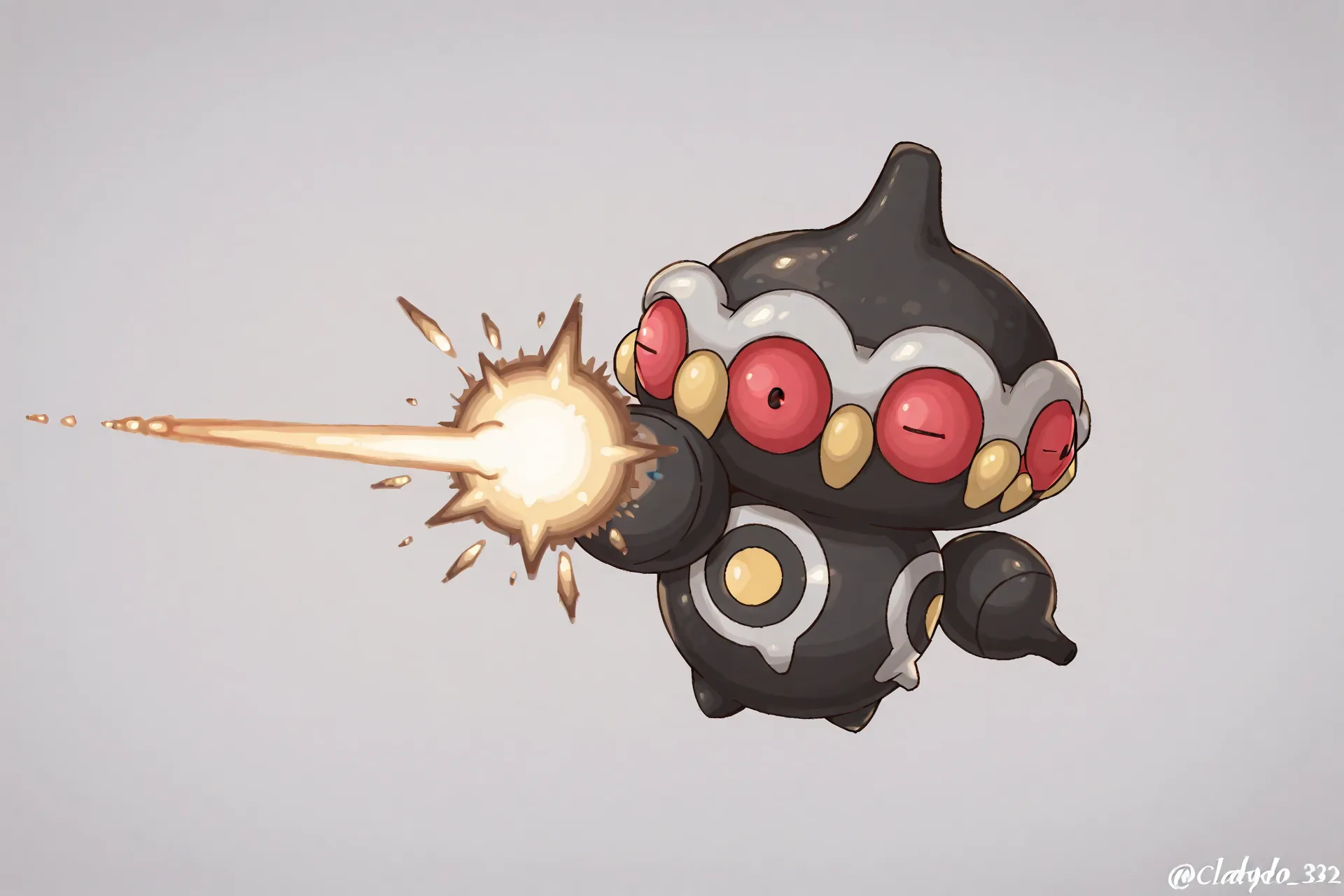 claydol,pokemon \(creature\),1other,red eyes,<lora:Claydol_-_Pokemon_r1:1>,firing,