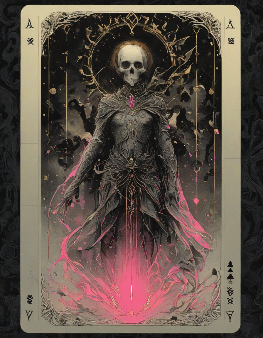 <lora:artfullyTAROT1LINE_SDXL_V1:1>,the front of an old card,tarot,tarot card,the magician,((1 line 1 color)),calligraphy,minimal,geometric,(2 colors total),lime,pink,black)) background,marker,((fine liner),masterpiece)),detailed,intricate,best quality,absurd resolution,tl4,sharp crisp ines,masterwork by artisan calligrapher,lines flow from one aspect to another,neon pink,nen liume,obsidian,ivory,vantablack,(((1 line ))) illustration,masterpiece,absurd resolution,