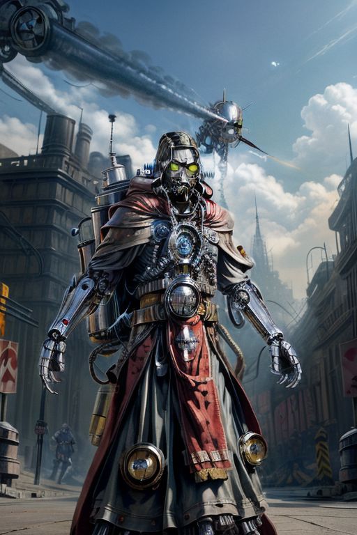 ((masterpiece,best quality)), absurdres, BREAK
mechanical arms, robes, hood, BREAK
((techpriest)), cyborg, mechanical face, mechanical limbs, gas mask, mechanical tentacles, (mechanical backpack), BREAK
1other, solo, holding pistol, firearm, handgun, pistol, gun, BREAK
factory background, smoggy sky, air pollution, smokestacks, BREAK
(kongshanjibot)