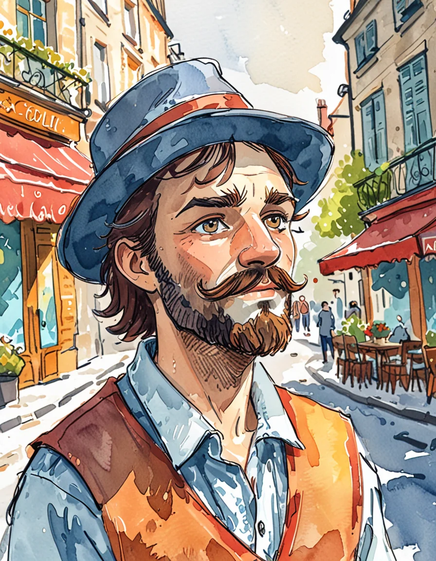 Bal du moulin de la Galette <lora:novuschroma43 style:1> novuschroma43 style <lora:sdxl_lightning_8step_lora:1>